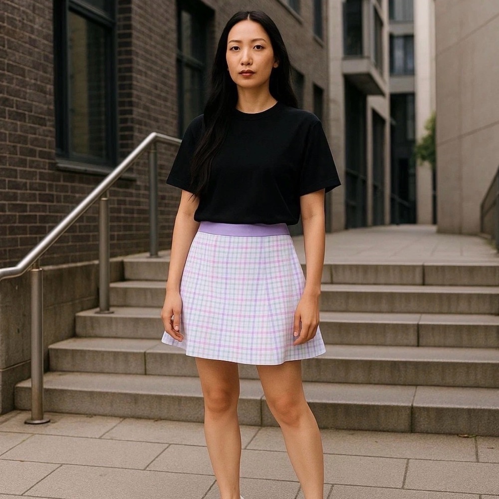 BNWT Ralph Lauren RLX Pastel Plaid Gingham Skort Sz Small